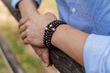 Bracelet perles onyx noir double tour 6mm