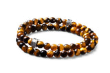 Bracelet double perles oeil de tigre 6mm