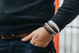 Bracelet prestige perles Howlite blanc et argent massif
