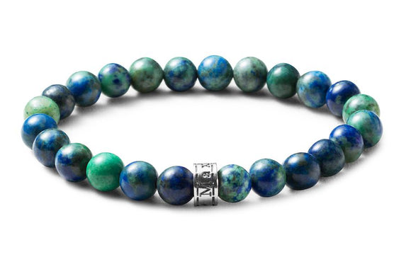 Bracelet perles Chrysocolla bleu 8mm