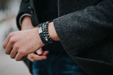 Bracelet homme perles Chrysocolla bleu 8mm et argent massif