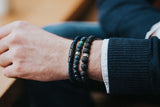 Bracelet homme perles Chrysocolla bleu 8mm