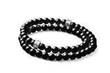 Bracelet double tour onyx noir 6mm