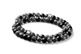 Bracelet double tour trio noir 6mm