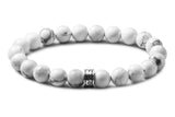 bracelet homme perles howlite et argent massif