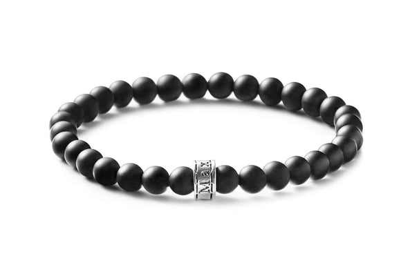 Bracelet perles onyx noir mat 6mm