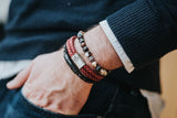bracelet homme cuir et perles fines